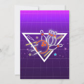 Bowling Verjaardagsfeest, Strike Neon Party Kaart (Achterkant)