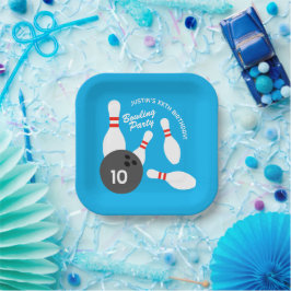 Bowling Verjaardagsfeest thema vierkant papier bor Papieren Bordje