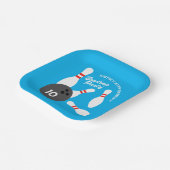 Bowling Verjaardagsfeest thema vierkant papier bor Papieren Bordje (Gebogen)