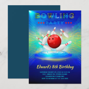 Bowling verjaardagsfeest uitnodiging