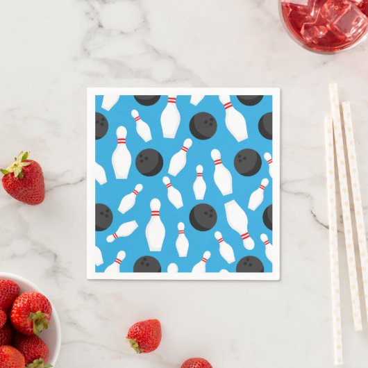 Bowling verjaardagsfeestje blauw servet (Insitu)