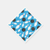 Bowling verjaardagsfeestje blauw servet (Hoek)