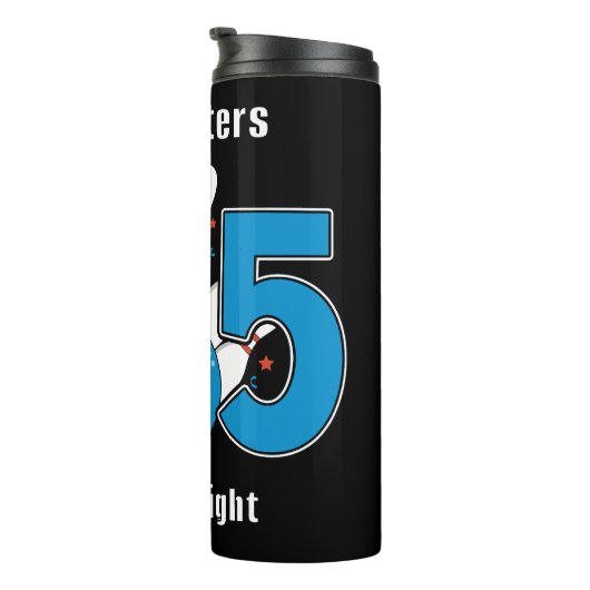 Bowling verjaardagsfeestje Graphic Thermosbeker (Geroteerd rechts)