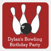 Bowling verjaardagsfeestje gunst Stickers (Voorkant)