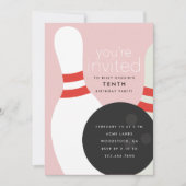 Bowling Verjaardagsfeestje Kaart (Voorkant)