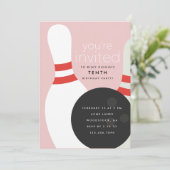 Bowling Verjaardagsfeestje Kaart (Staand voorkant)