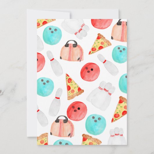 Bowling verjaardagsfeestje kind uitnodiging (Achterkant)