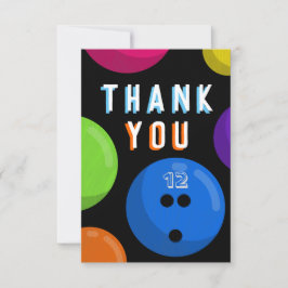 Bowling Verjaardagsfeestje Kosmisch Bowling Neon B Bedankkaart