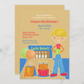 Bowling verjaardagsfeestje platte uitnodiging (Voorkant / Achterkant)