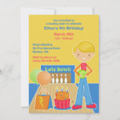 Bowling verjaardagsfeestje platte uitnodiging (Voorkant)