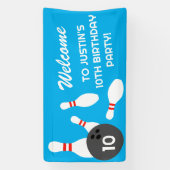 Bowling Verjaardagsfeestje sjabloon welkomstbanner Spandoek (Verticaal)
