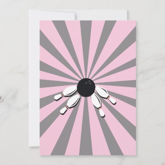 Bowling verjaardagsfeestje Tenpin Meisjes Roze Uit Kaart (Achterkant)