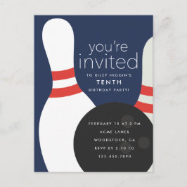 Bowling Verjaardagsfeestje Uitnodiging Briefkaart