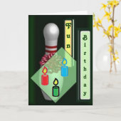 Bowling verjaardagskaarten kaart (Gele Bloem)
