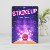 Bowling Verjaardagsuitnodiging Kaart (Staand voorkant)