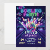 Bowling Verjaardagsuitnodiging Sla Aan Met Wat Ple Kaart (Voorkant / Achterkant)