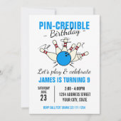 Bowling verjaardagsuitnodiging voor jongens kaart (Voorkant)