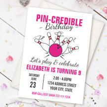 Bowling verjaardagsuitnodiging voor meisjes