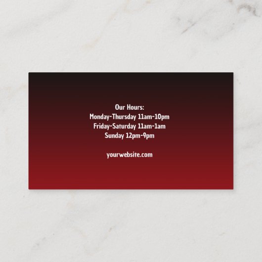 Bowling Visitekaartje (Achterkant)