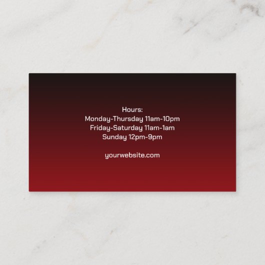 Bowling Visitekaartje (Achterkant)