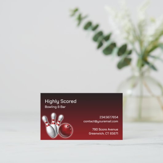 Bowling Visitekaartje (Staand voorkant)