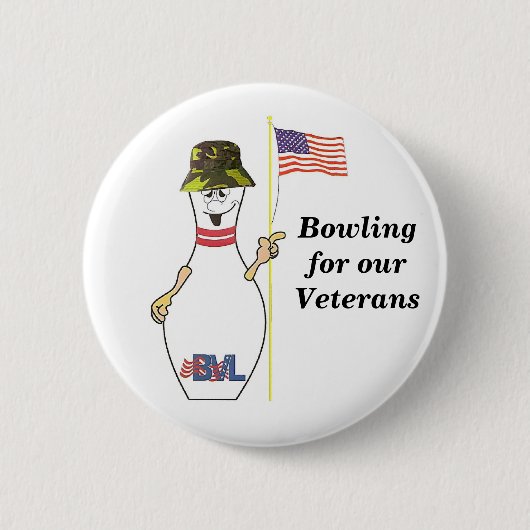 Bowling voor onze veteranen ronde button 5,7 cm (Voorkant)