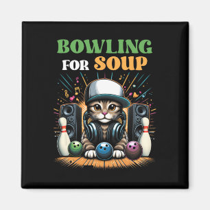 Bowling voor soep muziek kat stijl DJ Cat Wearing  Magneet