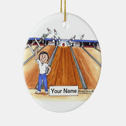 Bowling - Vrouw Keramisch Ornament (Rechts)