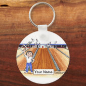 Bowling - Vrouw Sleutelhanger (Voorkant)
