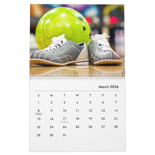 Bowling Wall Agenda Kalender (Mar 2026)