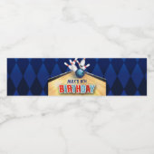 Bowling Water flesje label - Jongen Waterfles Etiket (Enkel label)