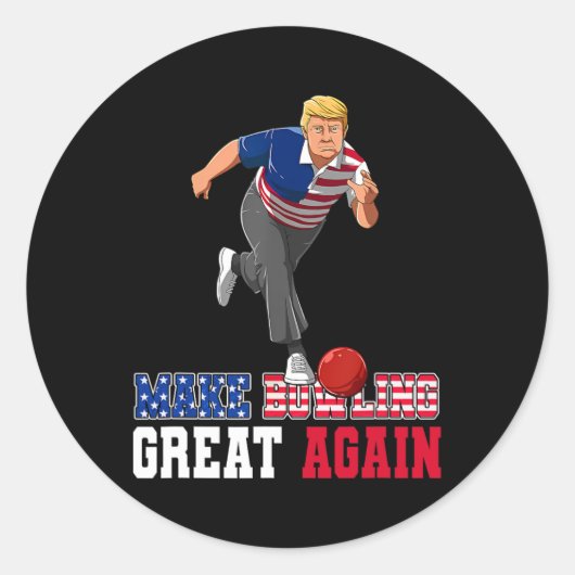 Bowling weer geweldig - Grappige Trump Bowling-acc Ronde Sticker (Voorkant)