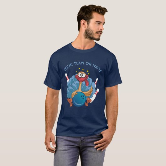 Bowling Wilde Turkije met bal en spelden genoemd T-shirt (Voorkant volledig)