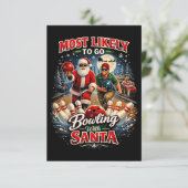 Bowling with Santa Bedankkaart (Staand voorkant)