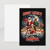 Bowling with Santa Bedankkaart (Voorkant / Achterkant)