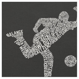 Bowling Word Art, Bowler Wordle Stof