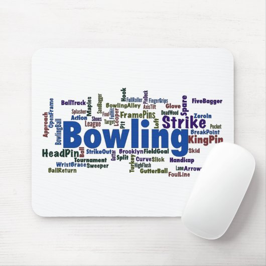 Bowling Word Cloud Muismat (Met muis)