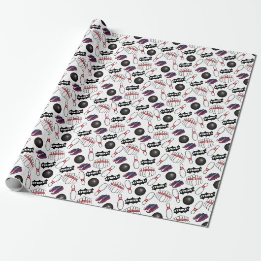 Bowling Wrapping Paper Cadeaupapier (Uitgerold)