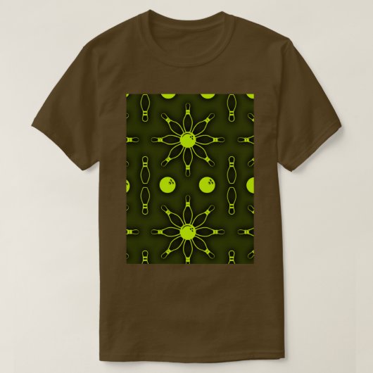 Bowling Yellow Seamless Wallpaper T T-shirt (Design voorkant)