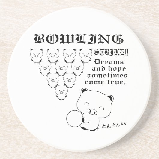 Bowling Zandsteen Onderzetter (Voorkant)