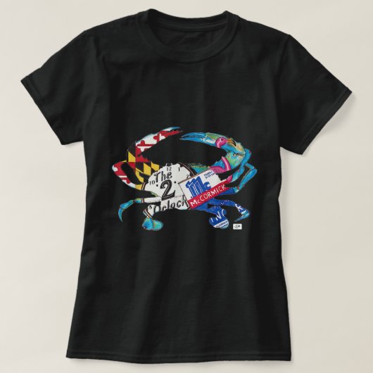 bowlingART Maryland Blue Crab Hon Baltimore Origin T-shirt (Design voorkant)
