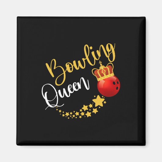 Bowlingbaan Bowling Pins Bowler Koningin Vrouwen C Magneet (Voorkant)