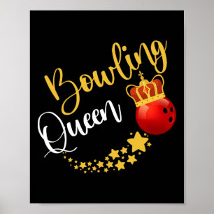 Bowlingbaan Bowling Pins Bowler Koningin Vrouwen C Poster