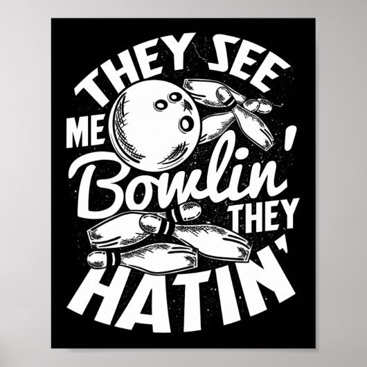 Bowlingbaan Pins Spare Strike 1 Poster (Voorkant)