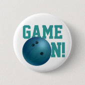 Bowlingbal Blauw Ronde Button 5,7 Cm (Voorkant)