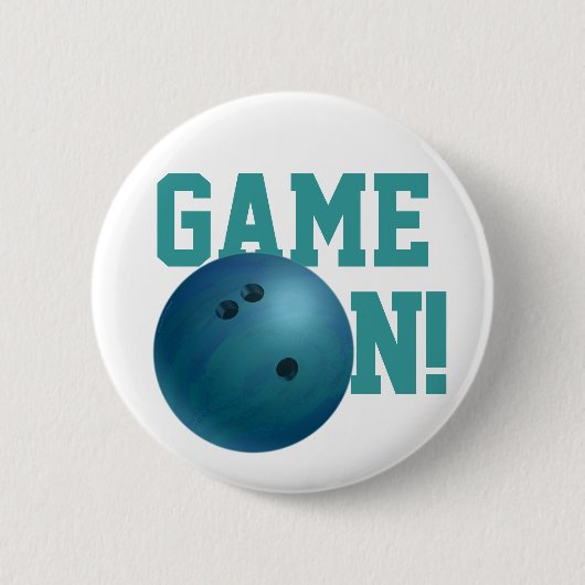 Bowlingbal Blauw Ronde Button 5,7 Cm (Voorkant)