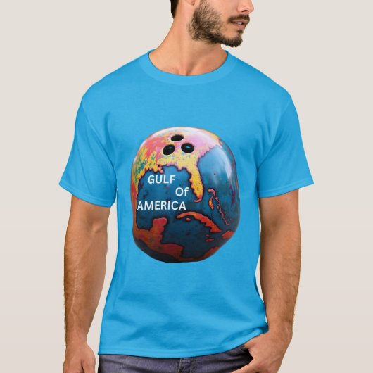 Bowlingbal die de Golf van Amerika vertegenwoordig T-shirt (Voorkant)