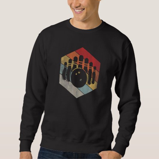Bowlingbal En Pins Geometrisch Vervuild Vintage Trui (Voorkant)