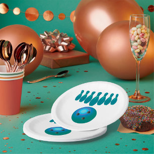 Bowlingbal en Pins Pret Sporten Papieren Bordje