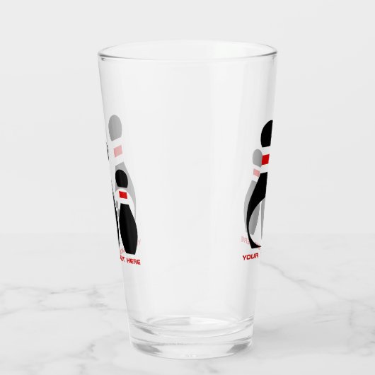 Bowlingbal en spelden rood en zwart glas (Rechts)